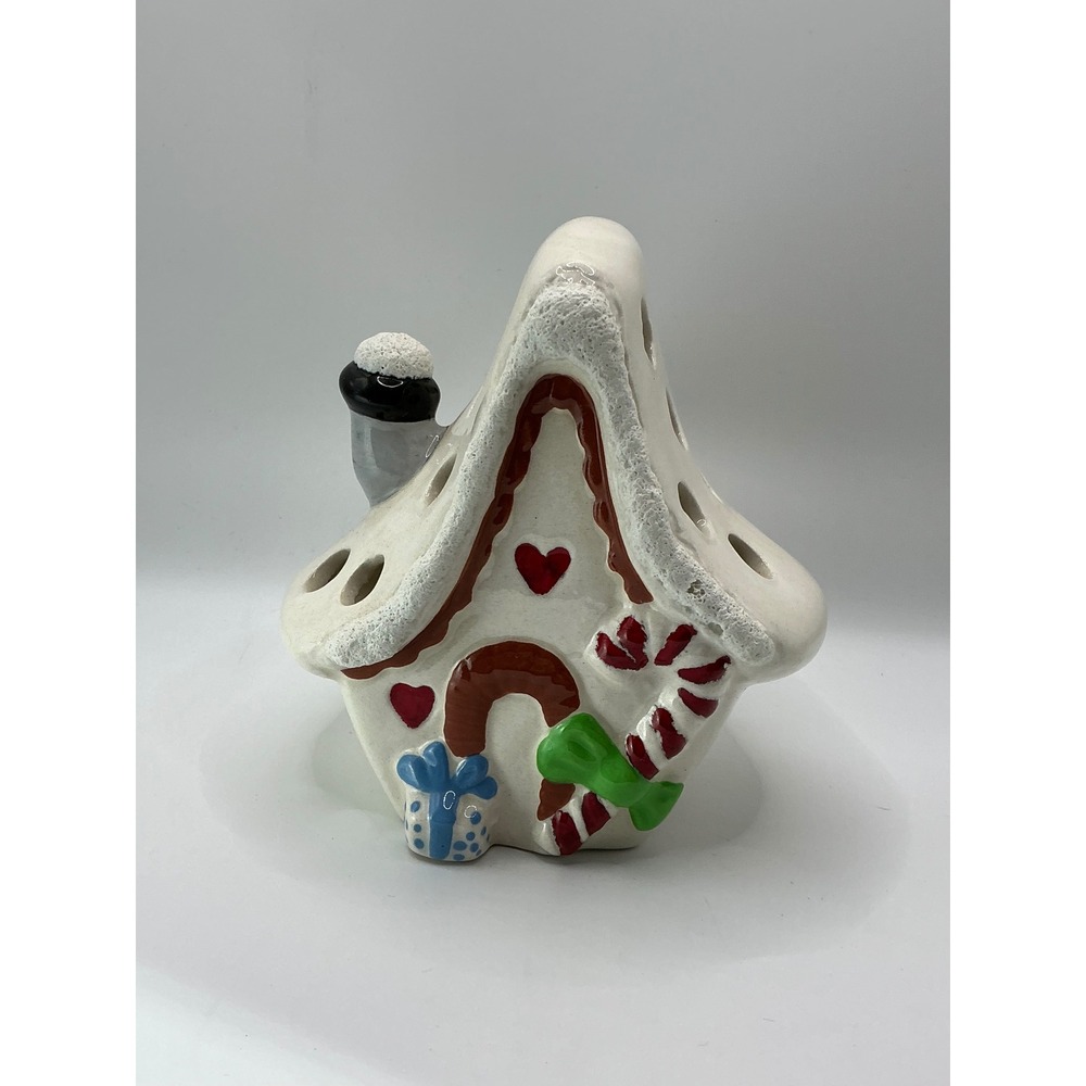 Ceramic‎ Gingerbread House Tealight Holder Christmas Decor Table Accent